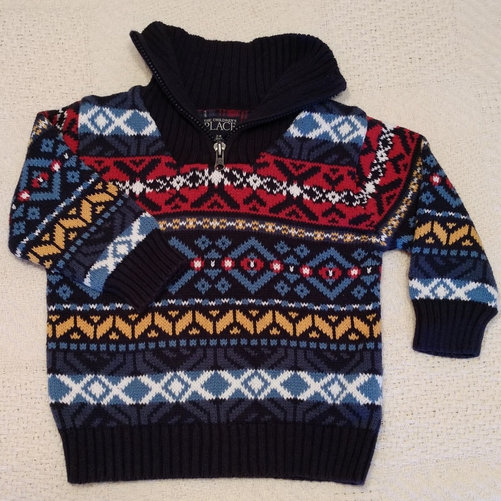 Childrens Place Knit Multicolor Pullover Sweater